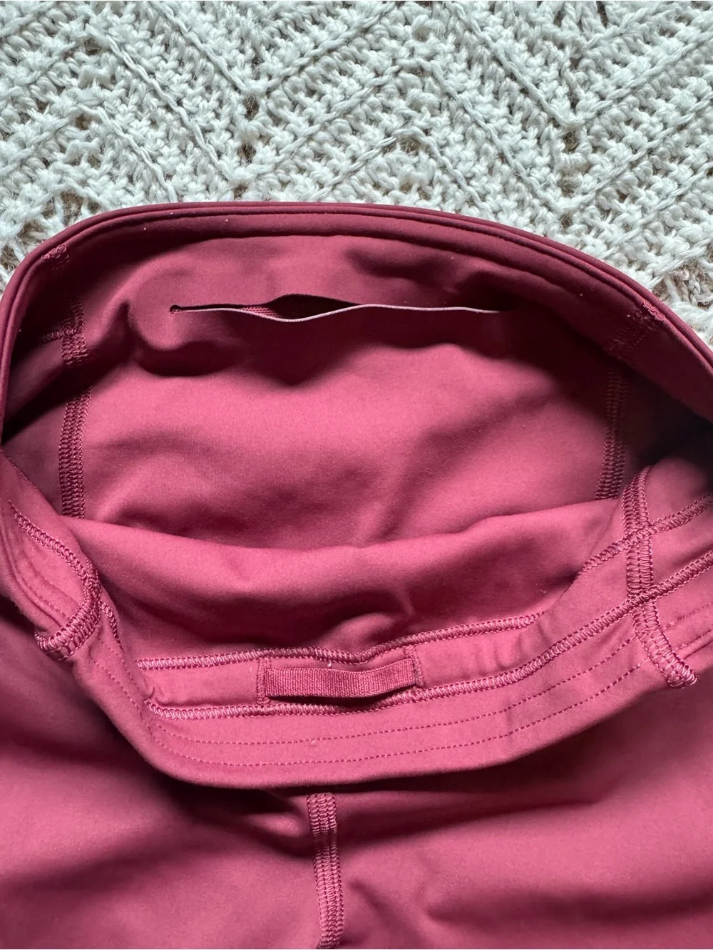 Lululemon High-Waist Red Wine Women's Leggings Size 2 Raw Hem Workout Athletic